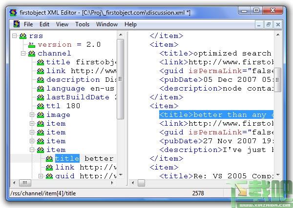 Firstobject XML Editor,XML,XML编辑器
